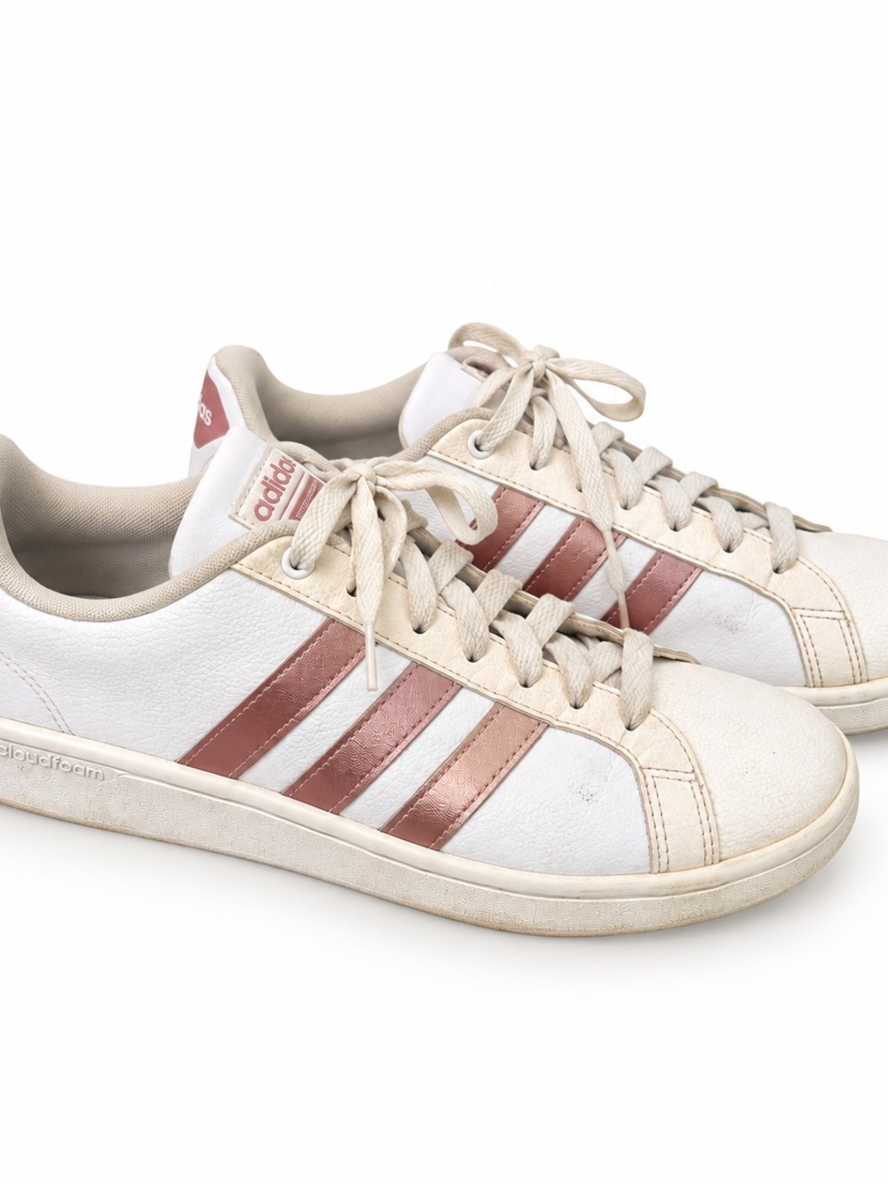 adidas Cloudfoam Advantage DA9524 White Rose Gold Sneakers Women’s 8.5